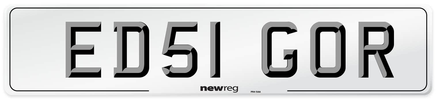 ED51 GOR Number Plate from New Reg